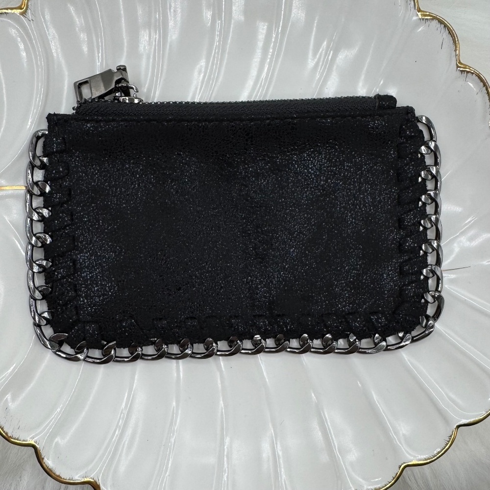 Shiny Black Material Card Holder Wallet